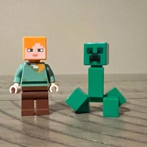 LEGO Minecraft Alex And Creeper Minifigures From Set 21128 The Village